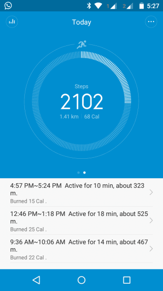 Mi Band tracks your foot steps