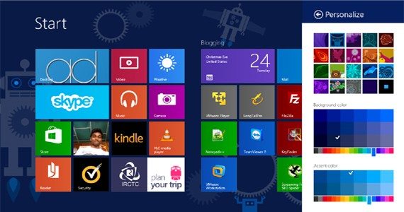 Personalise your windows 8 start screen