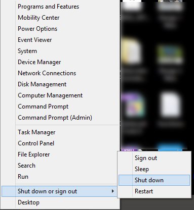 Shutdown quickly in windows 8