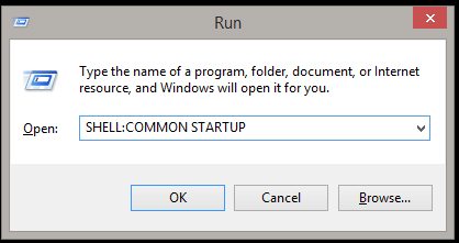 Startup folder in Windows 8