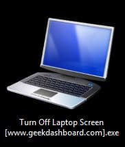 Turn off laptop LCD screen with one click