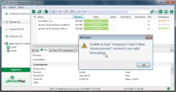 Unable To Load or Torrent is not Valid Bencoding Error