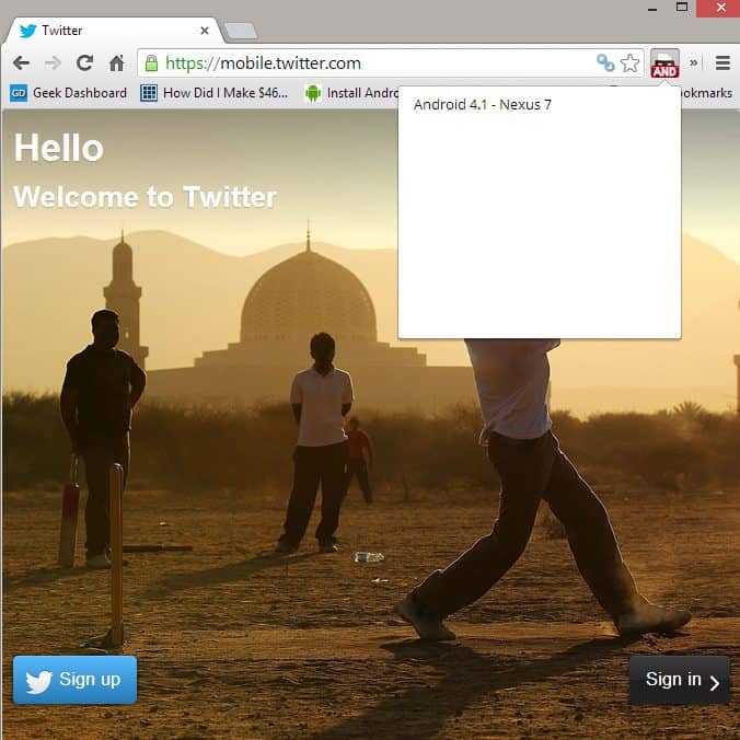 How to access mobile websites from pc browsers