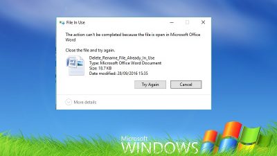 Windows File In Use Error