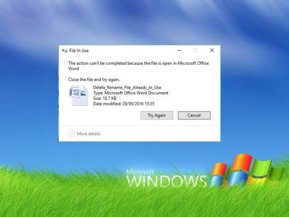 Windows File In Use Error
