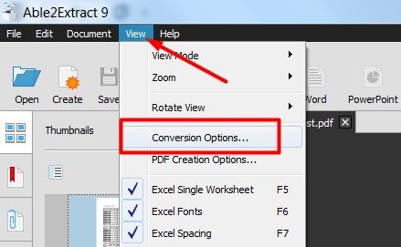 conversion options while converting pdf to word