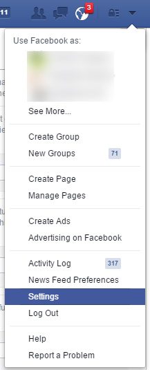 Facebook settings