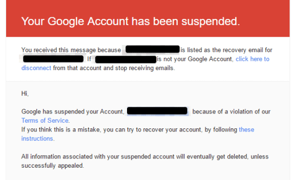 google account ban