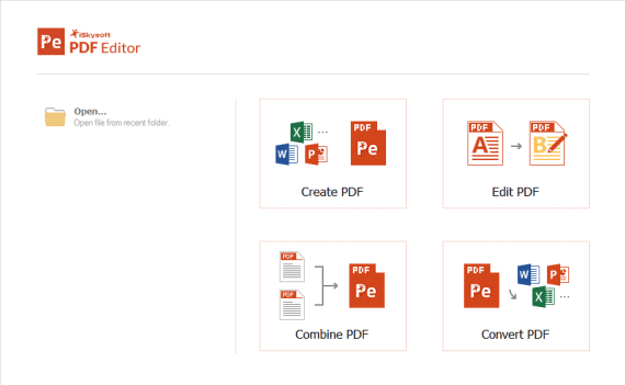 iSkysoft PDF Editor Dashboard