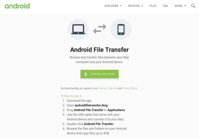 android file transfer no android device found