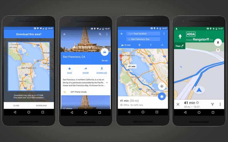 Google maps introduce offline navigation for android