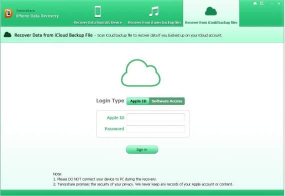 recover iPhone data using iCloud