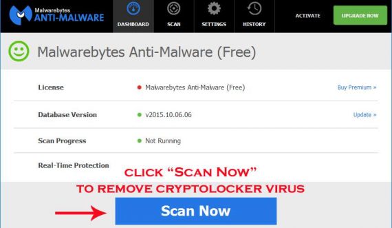 scan to remove cryptolocker virus