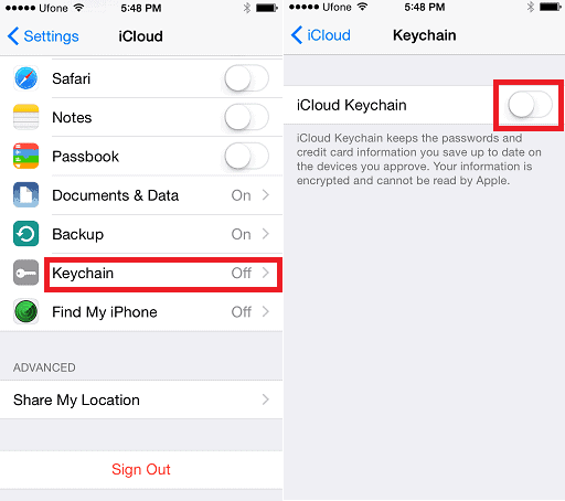 iCloud Keychain iOS 8