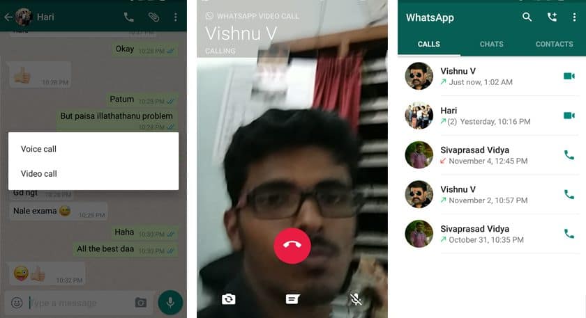 whatsapp video calling